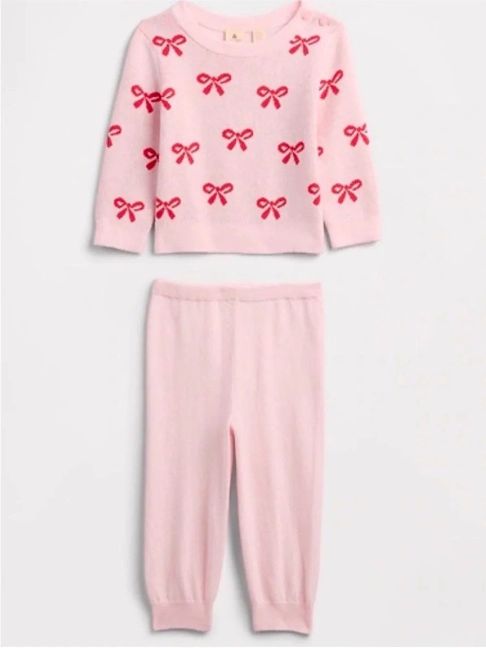 🆕-GAP Baby Bow Knit Sweater Set. Size: 6-12mo